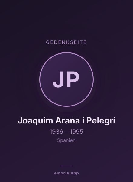 Gedenkportrait von Joaquim Arana i Pelegrí