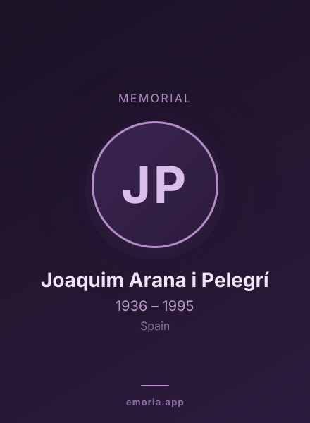 Memorial portrait of Joaquim Arana i Pelegrí