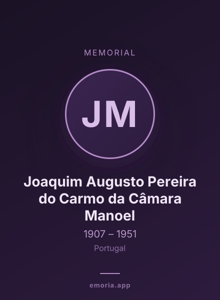 Memorial portrait of Joaquim Augusto Pereira do Carmo da Câmara Manoel