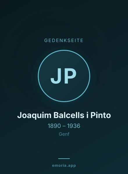 Gedenkportrait von Joaquim Balcells i Pinto