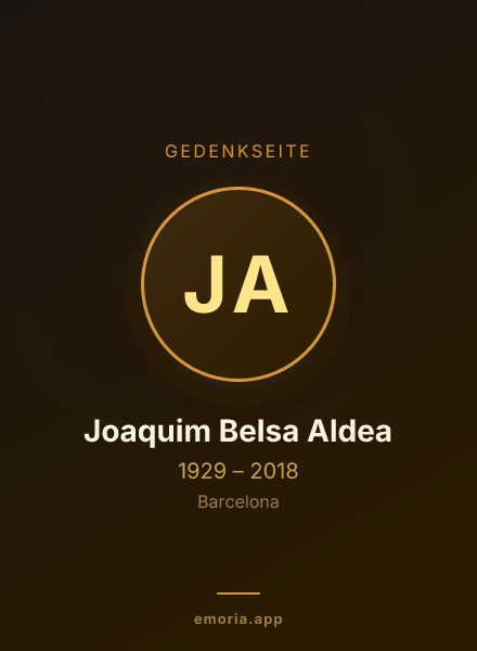 Gedenkportrait von Joaquim Belsa Aldea