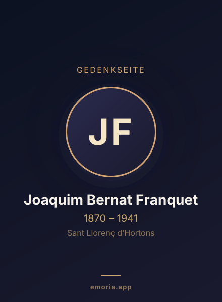 Gedenkportrait von Joaquim Bernat Franquet