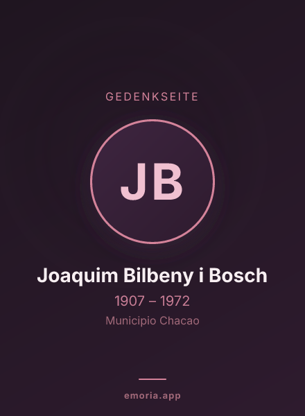 Gedenkportrait von Joaquim Bilbeny i Bosch