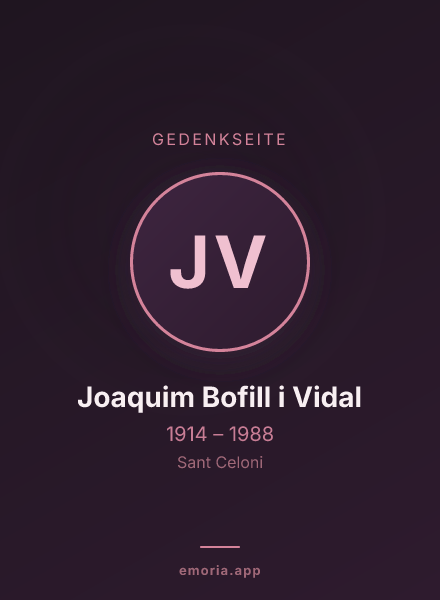 Gedenkportrait von Joaquim Bofill i Vidal