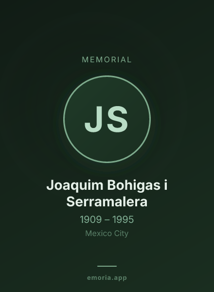 Memorial portrait of Joaquim Bohigas i Serramalera