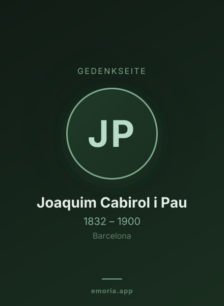 Gedenkportrait von Joaquim Cabirol i Pau