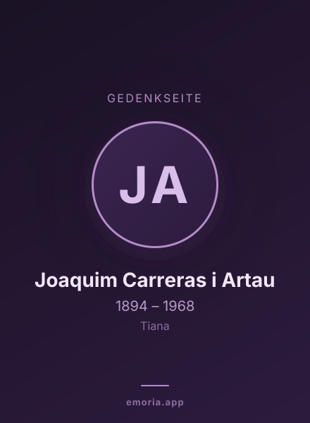 Gedenkportrait von Joaquim Carreras i Artau