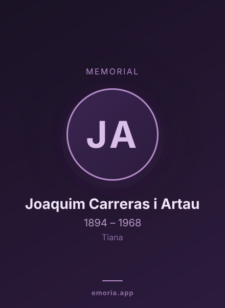 Memorial portrait of Joaquim Carreras i Artau