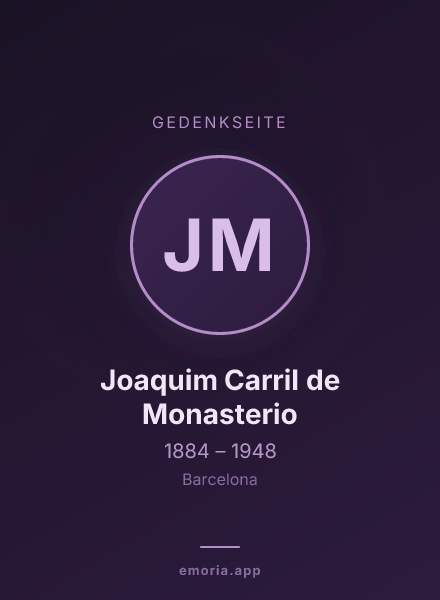 Gedenkportrait von Joaquim Carril de Monasterio