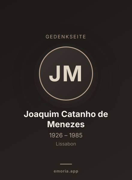 Gedenkportrait von Joaquim Catanho de Menezes