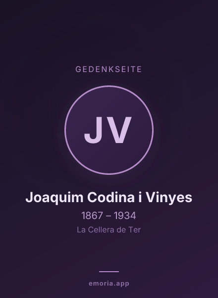 Gedenkportrait von Joaquim Codina i Vinyes
