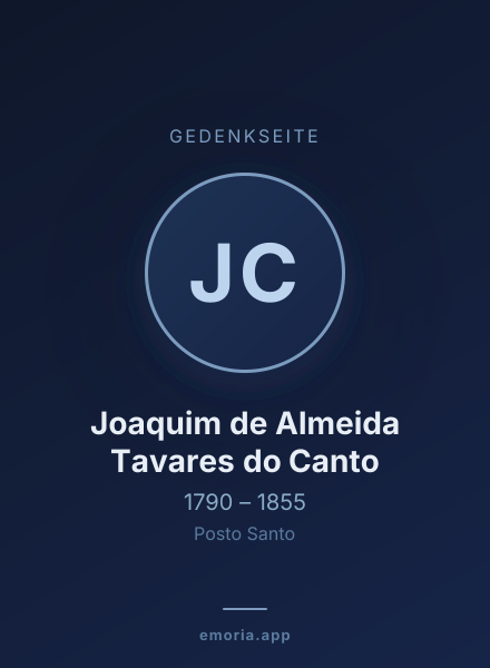 Gedenkportrait von Joaquim de Almeida Tavares do Canto