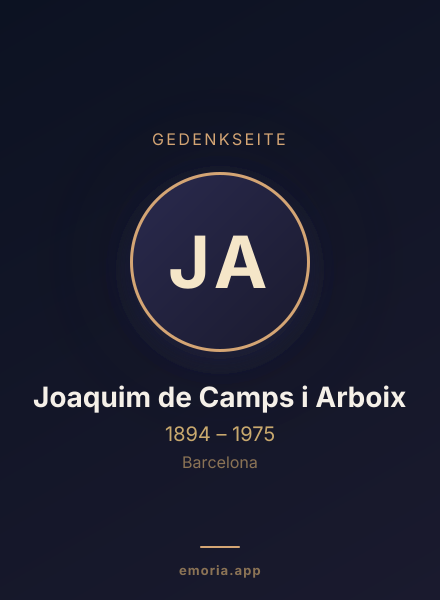 Gedenkportrait von Joaquim de Camps i Arboix