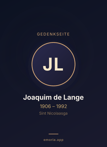 Gedenkportrait von Joaquim de Lange