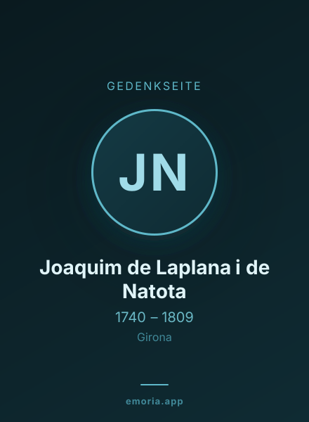 Gedenkportrait von Joaquim de Laplana i de Natota