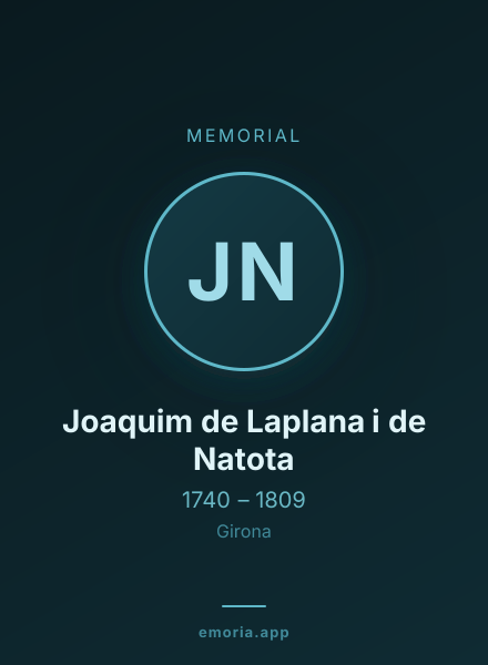 Memorial portrait of Joaquim de Laplana i de Natota