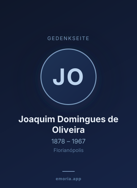 Gedenkportrait von Joaquim Domingues de Oliveira