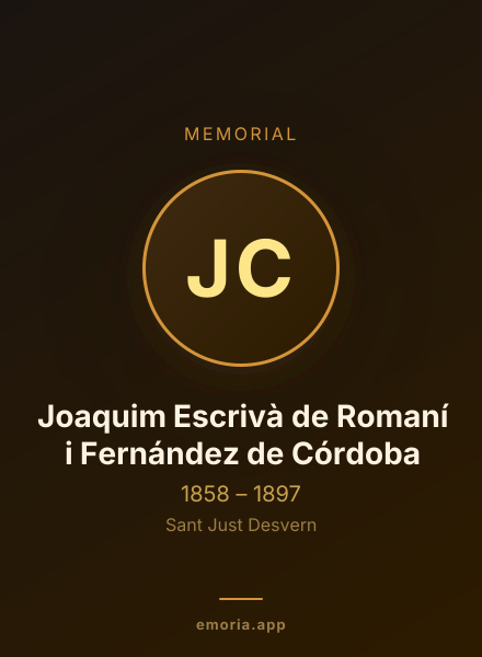 Memorial portrait of Joaquim Escrivà de Romaní i Fernández de Córdoba
