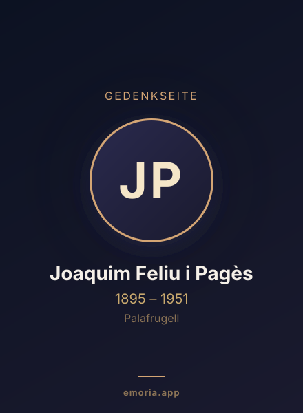 Gedenkportrait von Joaquim Feliu i Pagès