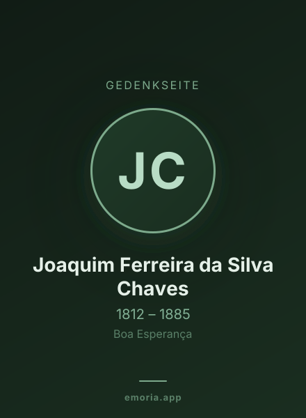 Gedenkportrait von Joaquim Ferreira da Silva Chaves