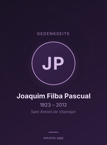 Gedenkportrait von Joaquim Filba Pascual