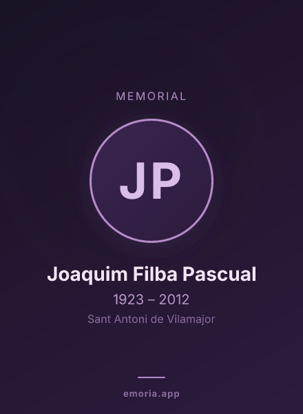 Memorial portrait of Joaquim Filba Pascual