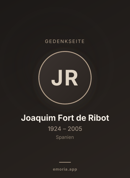 Gedenkportrait von Joaquim Fort de Ribot