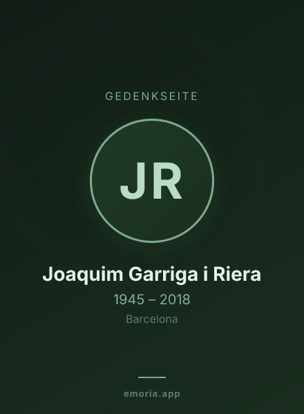 Gedenkportrait von Joaquim Garriga i Riera