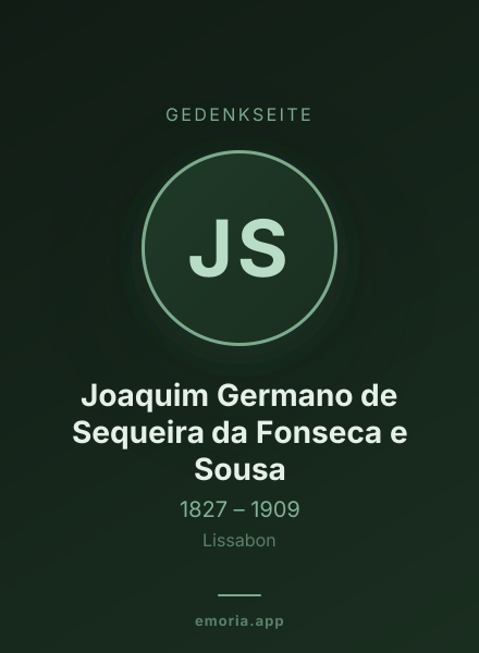 Gedenkportrait von Joaquim Germano de Sequeira da Fonseca e Sousa