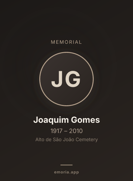 Memorial portrait of Joaquim Gomes