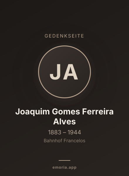 Gedenkportrait von Joaquim Gomes Ferreira Alves