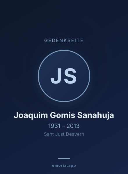Gedenkportrait von Joaquim Gomis Sanahuja