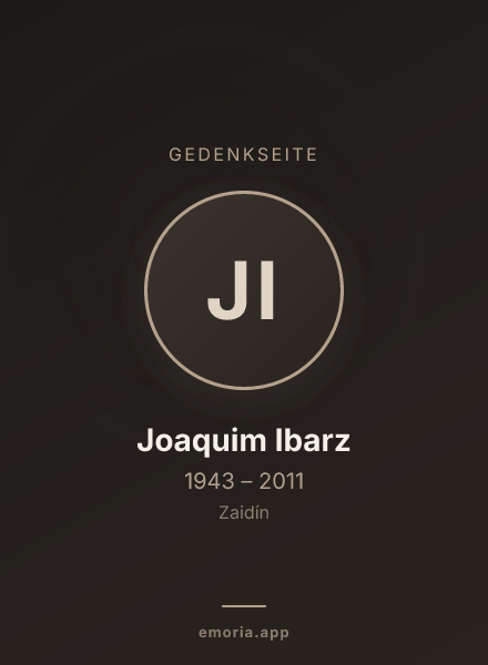 Gedenkportrait von Joaquim Ibarz