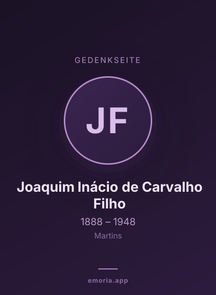 Gedenkportrait von Joaquim Inácio de Carvalho Filho