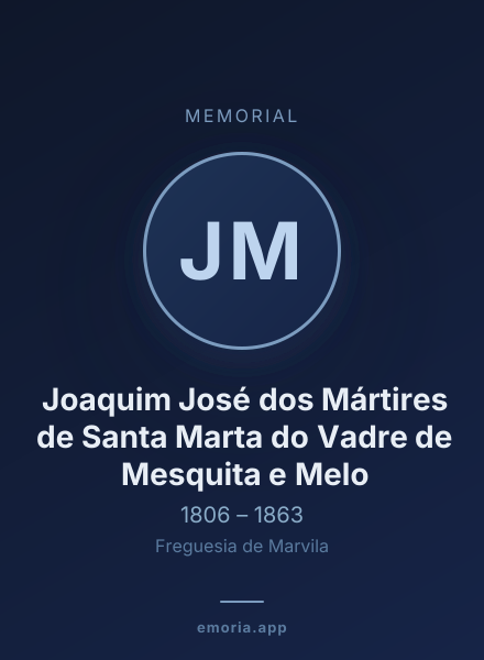 Memorial portrait of Joaquim José dos Mártires de Santa Marta do Vadre de Mesquita e Melo