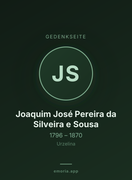 Gedenkportrait von Joaquim José Pereira da Silveira e Sousa