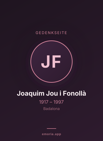 Gedenkportrait von Joaquim Jou i Fonollà