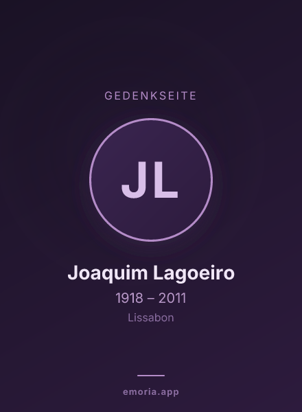 Gedenkportrait von Joaquim Lagoeiro