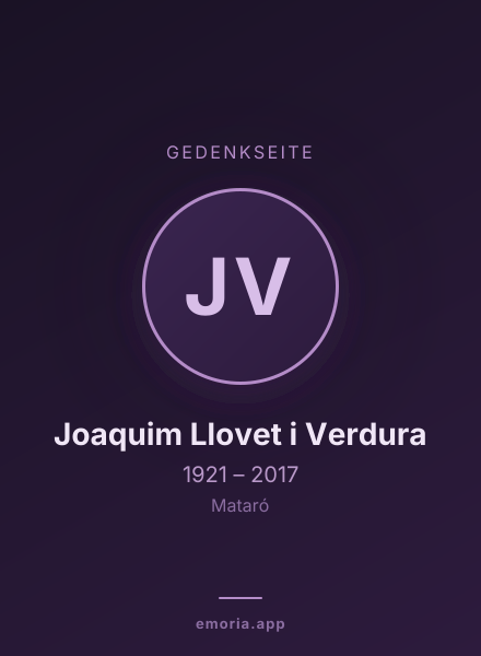 Gedenkportrait von Joaquim Llovet i Verdura