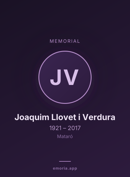 Memorial portrait of Joaquim Llovet i Verdura