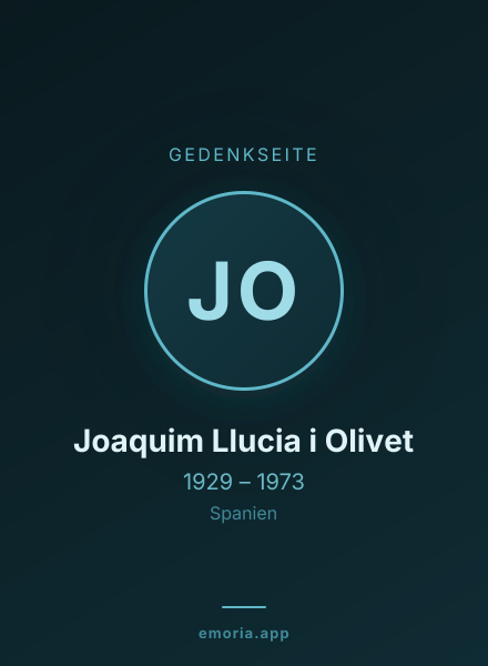 Gedenkportrait von Joaquim Llucia i Olivet