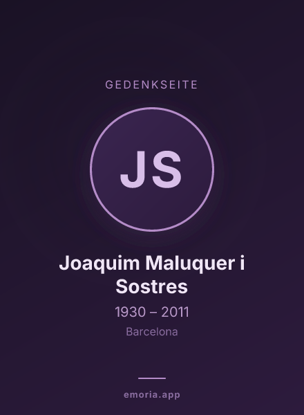 Gedenkportrait von Joaquim Maluquer i Sostres