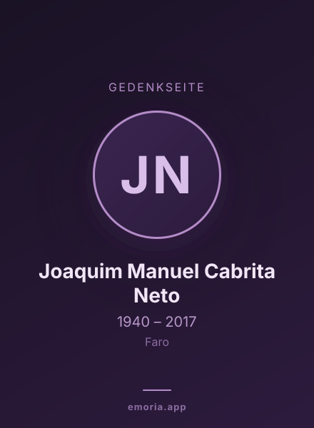Gedenkportrait von Joaquim Manuel Cabrita Neto