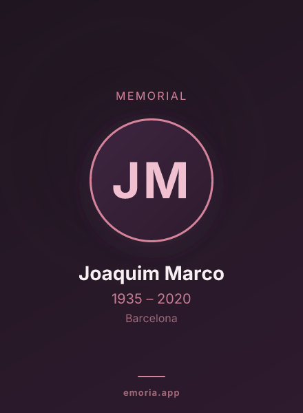 Memorial portrait of Joaquim Marco
