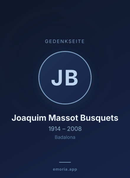 Gedenkportrait von Joaquim Massot Busquets