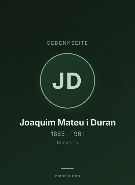 Gedenkportrait von Joaquim Mateu i Duran