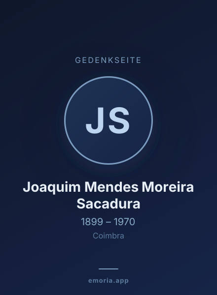 Gedenkportrait von Joaquim Mendes Moreira Sacadura