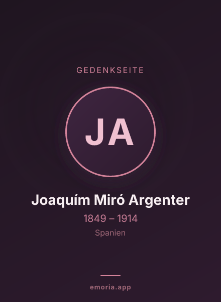 Gedenkportrait von Joaquím Miró Argenter