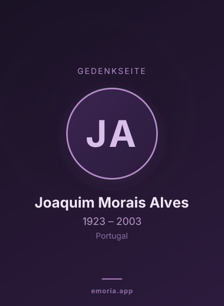 Gedenkportrait von Joaquim Morais Alves