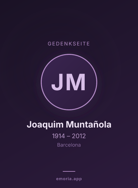 Gedenkportrait von Joaquim Muntañola